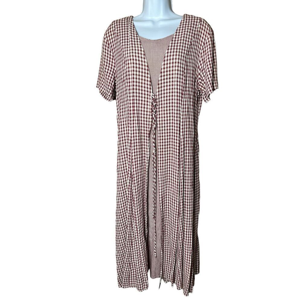 Vintage Betsy’s Things‎ 90s Red Gingham Maxi Dress